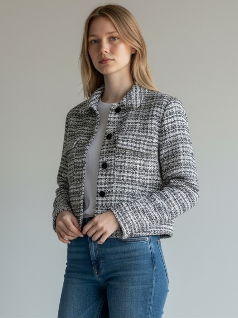 Vero Moda Monochrome Tweed Blazer